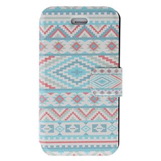 Fragrant Smell Blue Tones Ethnic Pattern Full Body Case with Matte Back Cover and Stand for iPhone 4/4S
