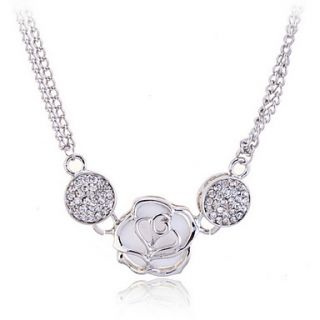 Crystals Rose Pendant Necklace(More Colors)