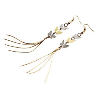Korean fashion long tassel earrings three hollow butterfly earrings E417