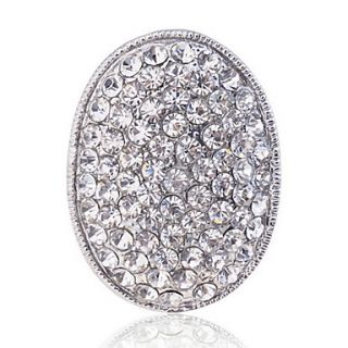 Oval Alloy With Full Rhinestone Ring