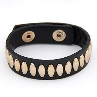 Fashionable Leatherette With Alloy Rivet Womens Bracelet(More Colors)