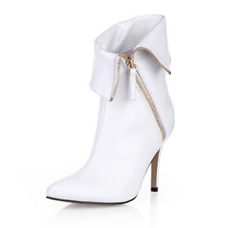 Elegant Patent Leather Stiletto Heel Ankle Boots Party Shoes