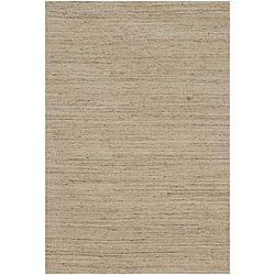 Hand woven Solid Ivory Wool Rug (5 X 8)