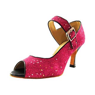 Graceful Customized Womens Sparkling Glitter Upper Dance Shoes
