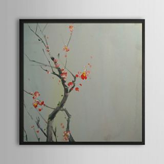 Wintersweet Branch Floral Framed Oil Painting