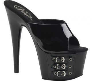 Womens Pleaser Adore 701FH 02   Black Patent/Black High Heels