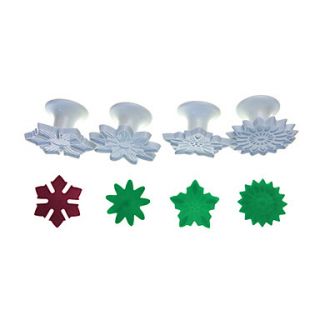 Flower Cookie Fondant Cake Cutter Set Of 4 Pieces