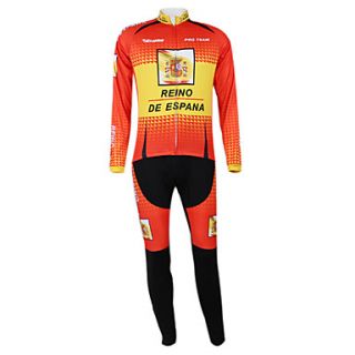 Kooplus2013 Championship Spain Jersey PolyesterLycraElastic Fabric Cycling Suits(Shirt Pants)
