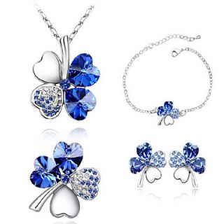 Austrian crystal earrings necklace bracelet accessories kit   sweet clovers