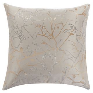 18 Square Country Silver and Golden Branches Polyester Decorative Pillow Cover
