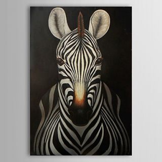 Hand Painted Oil Painting Animal Zebra with Stretched Frame 1311 AN1147