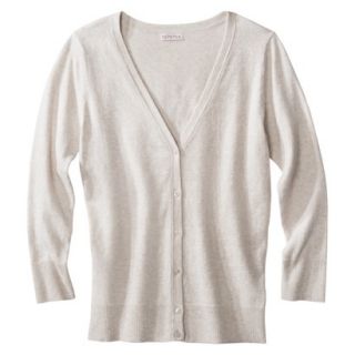 Merona Womens Ultimate 3/4 Sleeve Crew Neck Cardigan   Oatmeal   XL