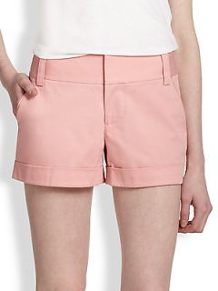 Alice + Olivia Cady Stretch Cotton Shorts   Pink Icing