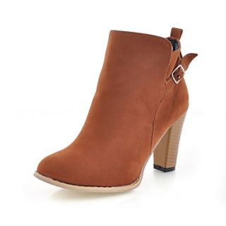 Suede Chunky Heel Booties/Ankle Boots With Buckle(More Colors)