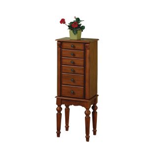 Shabby Chic Distressed Cherry Finish Jewelry Armoire, Lightly Distr Dee