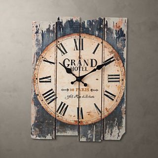 15H Country Style Brown Wall Clock