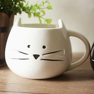 Cartoon Cat Mug, Ceramic 13.5oz, Multi color