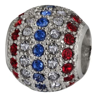 Forever Moments Pavé Patriotic Crystal Spacer Bead, Womens