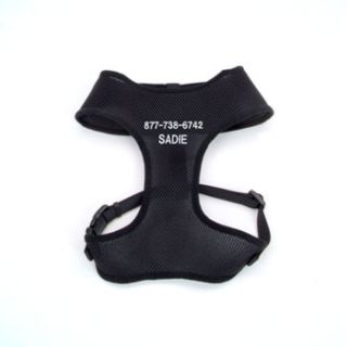 X Small Personalized Mesh Dog Harness in Black, 16 19 Girth