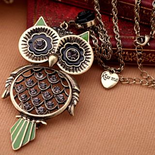Vintage Alloy With Owl Pendant Womens Necklace