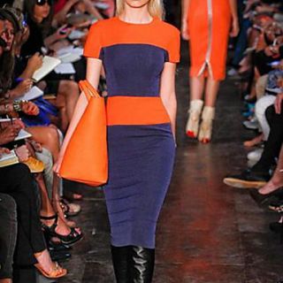 SZ Womens Stripe Hip Pack Orange Dress
