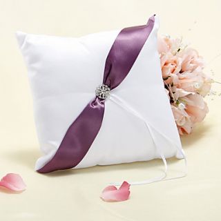 Ring Pillow In Purple Sash With Rhinestones