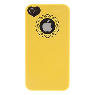 Solid Color Carving and Heard shape Pattern Hard Case for iPhone 4/4S (Assorted Colors)