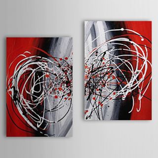 Hand painted Oil Painting Abstract Circular with Stretched Frame Set of 2 1311 AB1134