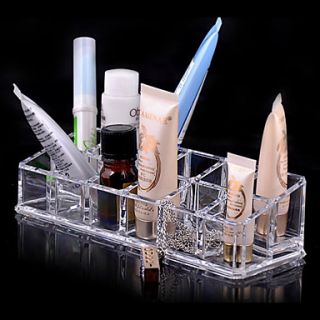 Acrylic Transparent 2x6 Quadrate Cosmetics Storage Stand Makeup Brush Pot Cosmetic Organizer