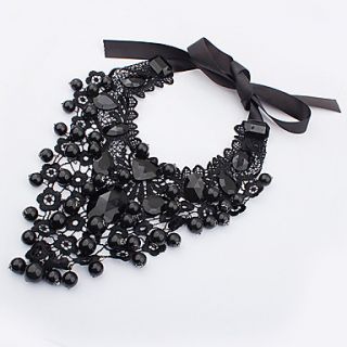 European Style Black Resin Pendant Necklace