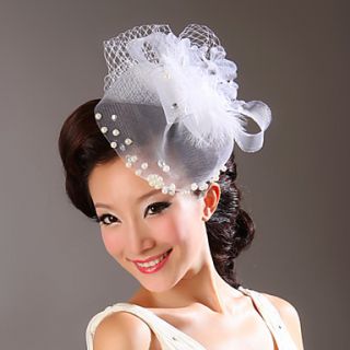 Fabric/Tulle Flowers with Imitation Pearl Wedding Headpieces