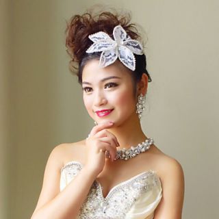 Fabric Flowers with Imitation Pearl Wedding Headpieces