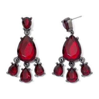 Red Crystal Teardrop Chandelier Earrings