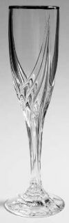 Lenox Debut Platinum Fluted Champagne   Platinum Trim, Swirl Design On Bowl