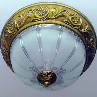 Disc Design Flush Mount, 2 Light, Classical Painting Metal Glass