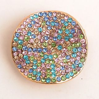 Full Colorful Rhinestone Rose Gold Plated Brooch