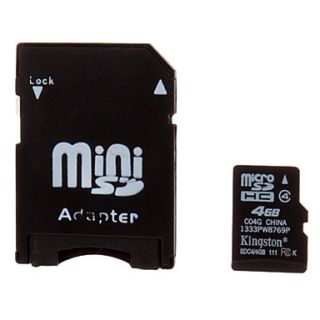 Class 4 Ultra microSDHC TF Card 4G with TF/MS Adapter