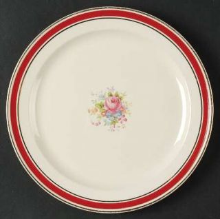 Taylor, Smith & T (TS&T) 1599 Salad Plate, Fine China Dinnerware   Red Band,Gold