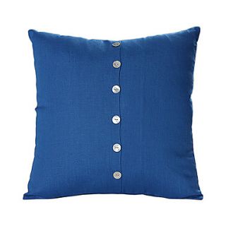 Fancy Modern Solid Brocade Decorative Pillow Cover with Shell Buttons