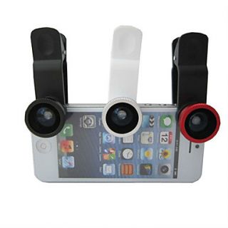 Universal Detachable Clip on 180°Fish Eye Lens and Wide Angle with 0.67X Macro Lens for iPhone 4/4S, iPad and Other Cellphone