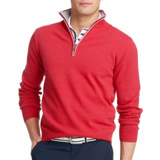 Izod Quarter Zip Sweater, Red, Mens