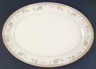 Lenox China Medford 16 Oval Serving Platter, Fine China Dinnerware   Peach/Purp