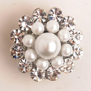 Exquisite Alloy with Rhinestone Pearl Brooch