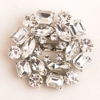 Exquisite Alloy Silver Plated Full Crystal Brooch(More Colors)