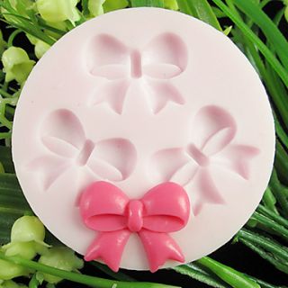Three Holes Bowknot Round Silicone Mold Fondant Molds Sugar Craft Tools Resin flowers Mould Molds For Cakes