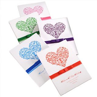 Heart Design Wedding Guest Book With Bow (More Color)