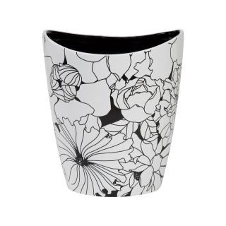 Creative Bath Black & White Ceramic Wastebasket