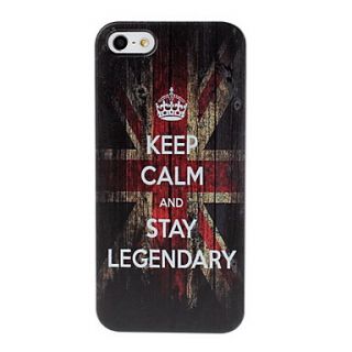 Retro Uk Flag (Keep Calm and Stay Legendary) Pattern Plastic Hard Case for iPhone 5/5S