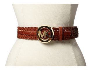 MICHAEL Michael Kors 38MM Braided Belt w/ MK Buckle Womens Belts (Brown)