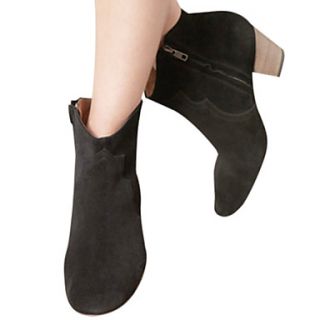 Suede Chunky Heel Cowboy Boots Ankle Boots(More Colors)